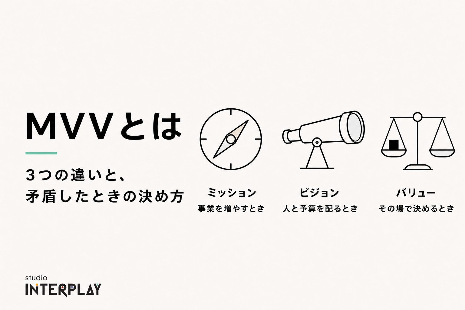 MVV（ミッション・ビジョン・バリュー）とは。3つの違いと、矛盾したときの決め方