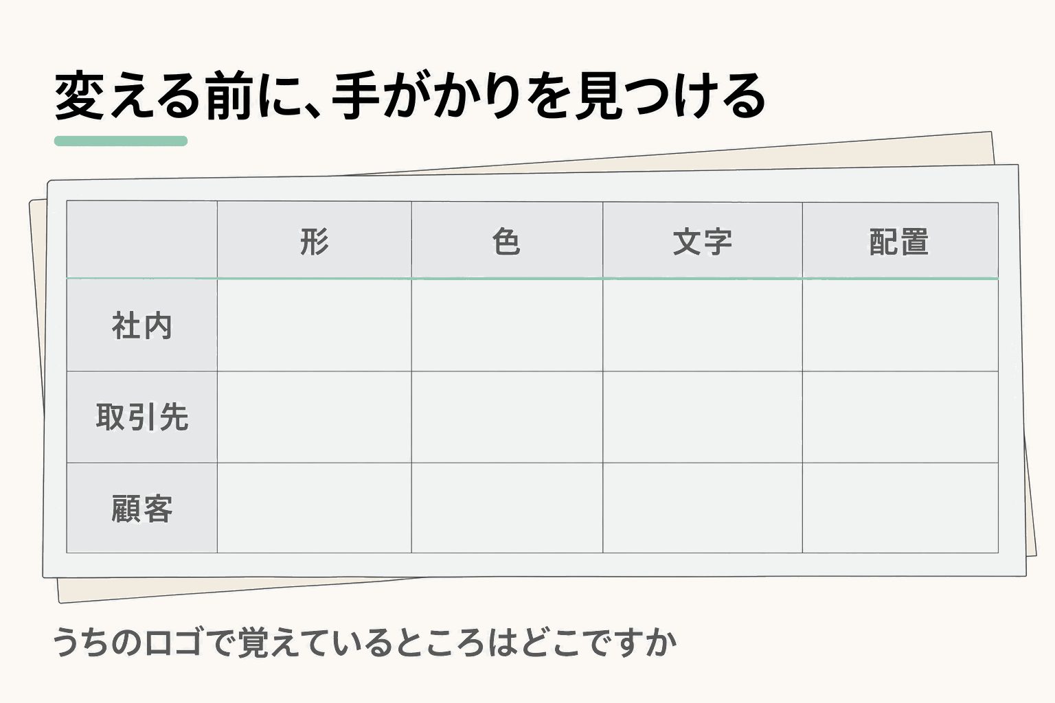 変える前に、手がかりを見つける